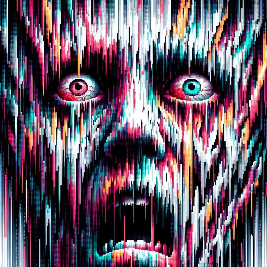 a representation of anxiety, pixel sorting glitch art